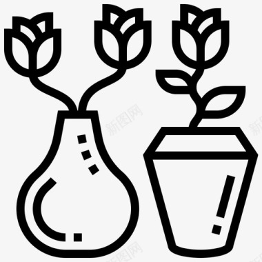 花瓶花束装饰图标图标