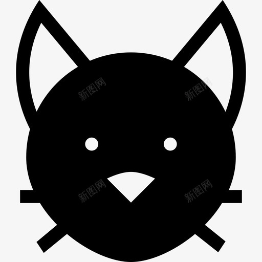 猫动物头图标svg_新图网 https://ixintu.com 动物 头 宠物 小猫 小黑 猫
