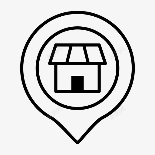 住宅房产场所图标svg_新图网 https://ixintu.com 住宅 别墅 场所 屋顶 房产