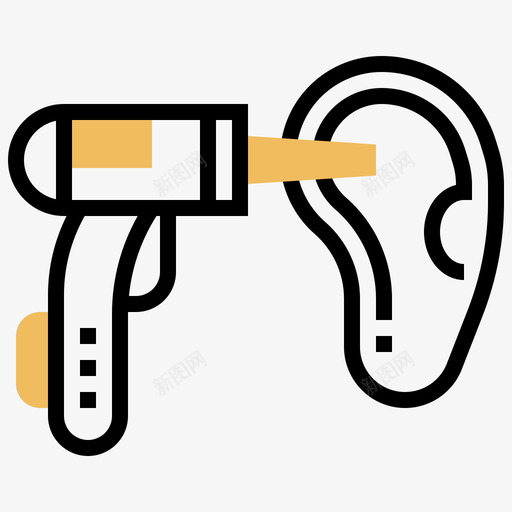 耳镜健康检查3黄色阴影图标svg_新图网 https://ixintu.com 健康 检查 耳镜 阴影 黄色