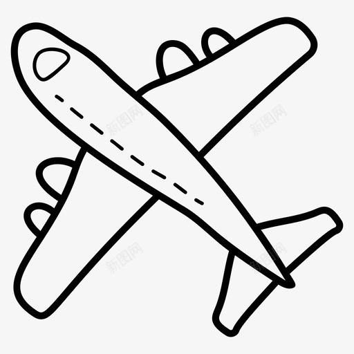 飞机空中客车飞艇图标svg_新图网 https://ixintu.com 空中客车 运输线矢量图标集 飞机 飞艇