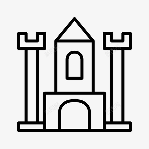 建筑城堡骑士图标svg_新图网 https://ixintu.com 城堡 塔楼 度假 建筑 骑士