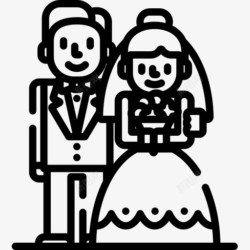 新郎新娘婚礼206直系图标svg_新图网 https://ixintu.com 婚礼 新娘 新郎 直系