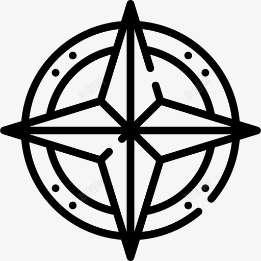 罗盘海盗52直线型图标svg_新图网 https://ixintu.com 海盗 直线 线型 罗盘