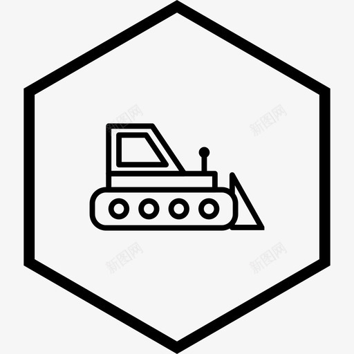 推土机建筑重型机械图标svg_新图网 https://ixintu.com 建筑 推土机 机械 运输 重型