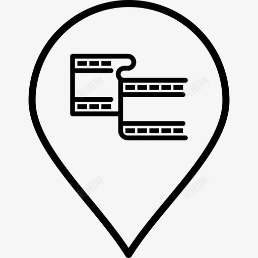 电影院地图电影图标svg_新图网 https://ixintu.com 剧院 图钉 图钉v27 地图 电影 电影院