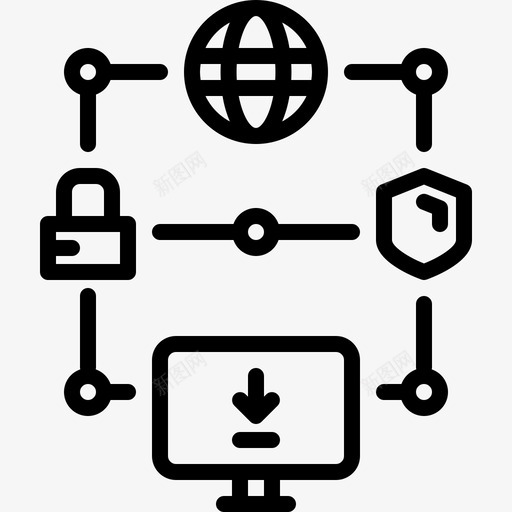 网站安全互联网锁图标svg_新图网 https://ixintu.com 下载 互联网 安全 屏蔽 网站 隐私