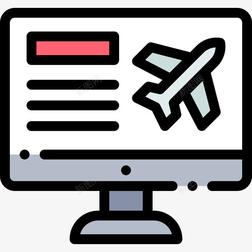 航班信息航空33线性颜色图标svg_新图网 https://ixintu.com 线性颜色 航班信息 航空33