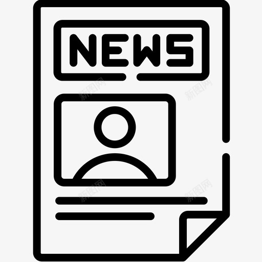 报纸媒体技术25线性图标svg_新图网 https://ixintu.com 媒体技术25 报纸 线性