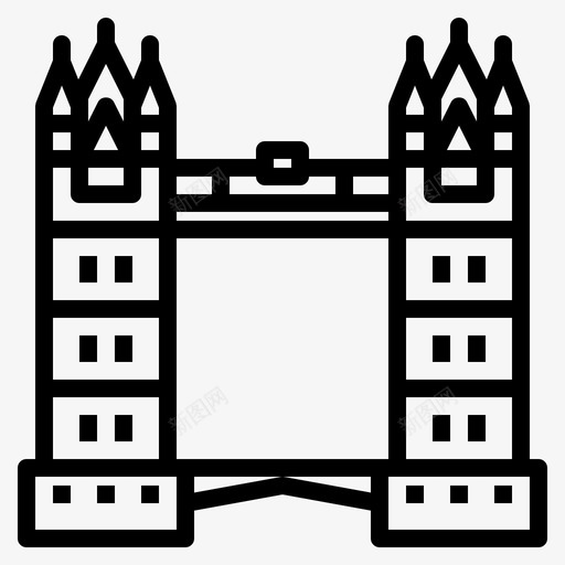 伦敦桥landmark25直线图标svg_新图网 https://ixintu.com landmark 伦敦 直线
