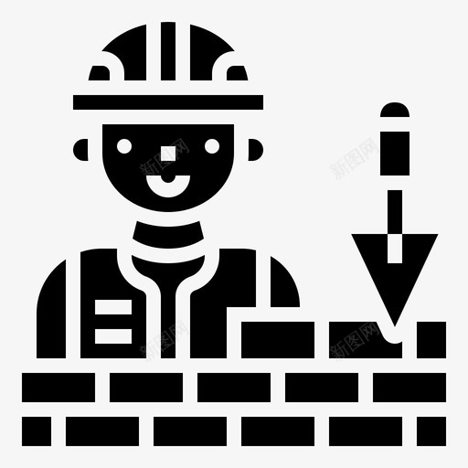 墙建筑工人2雕文图标svg_新图网 https://ixintu.com 工人 建筑 建筑工 雕文