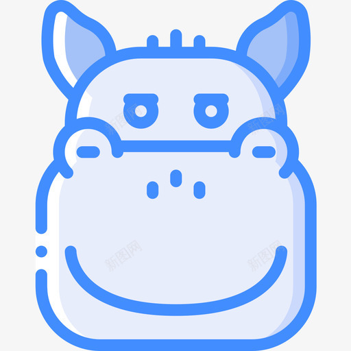 河马可爱的图标5蓝色svg_新图网 https://ixintu.com 可爱的图标5 河马 蓝色