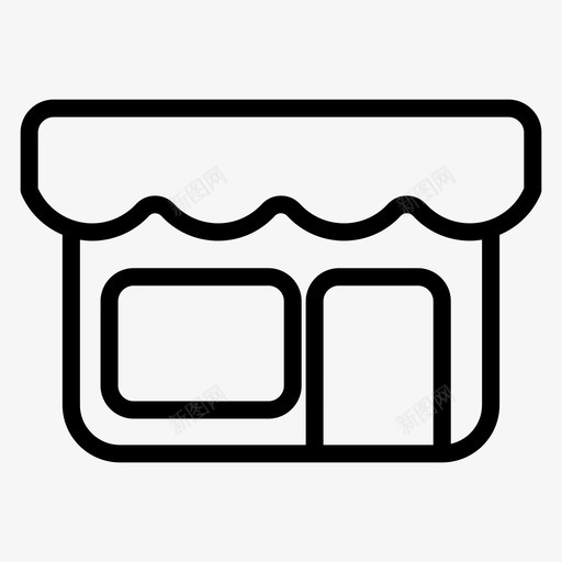 商店售货亭市场图标svg_新图网 https://ixintu.com 售货亭 商店 市场 建筑物 街道商店 零售