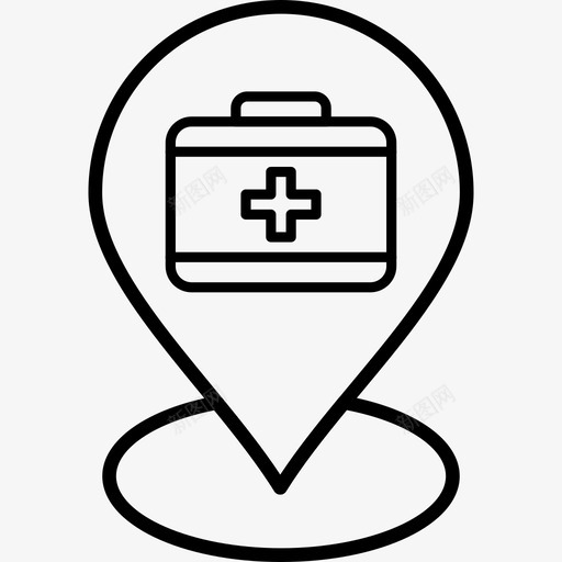 医疗医院位置图标svg_新图网 https://ixintu.com v17 位置 医疗 医院 地图 标识 药房
