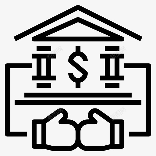 投资银行商业合作图标svg_新图网 https://ixintu.com 合作 商业 投资银行 数字 金融 银行