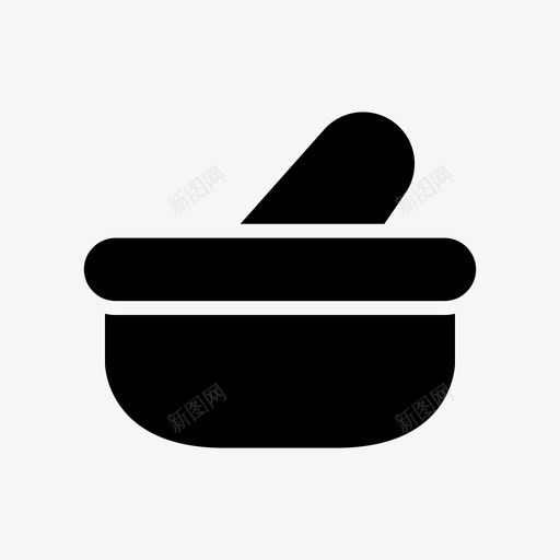 研钵草药药图标svg_新图网 https://ixintu.com 研钵 草药 药房