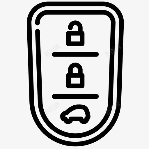 遥控钥匙汽车锁图标svg_新图网 https://ixintu.com 安全 汽车 汽车服务 遥控 钥匙