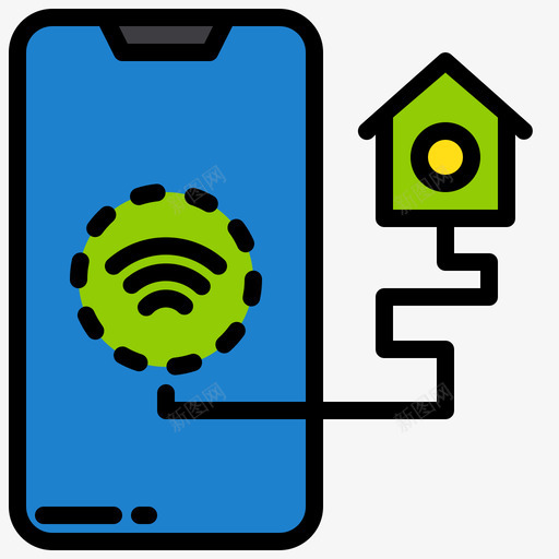 Wifi智能生活2线性颜色图标svg_新图网 https://ixintu.com Wifi 智能 线性 能生活 颜色