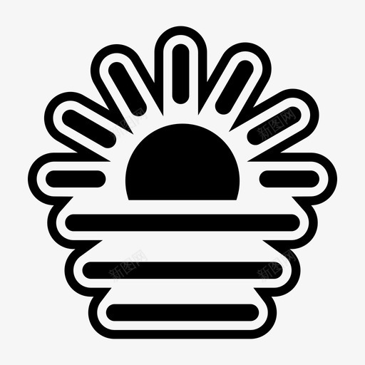 夕阳西下图标svg_新图网 https://ixintu.com 夕阳西下