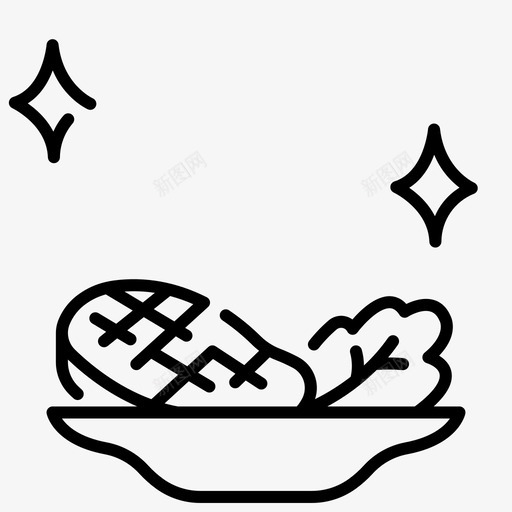 盘上牛排牛肉食品图标svg_新图网 https://ixintu.com 烧烤 牛排 牛肉 食品 餐厅
