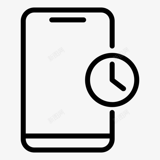 时间手机时钟图标svg_新图网 https://ixintu.com 小时 手机 时钟 时间