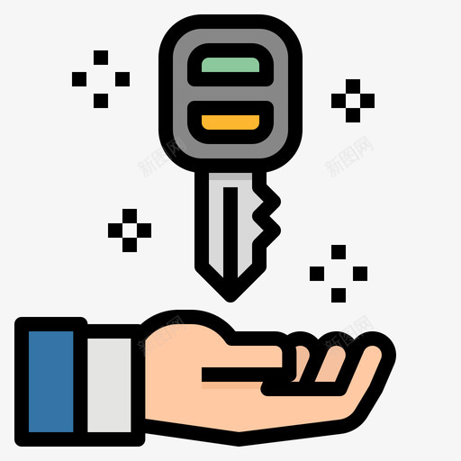 钥匙汽车服务5线性颜色图标svg_新图网 https://ixintu.com 汽车服务 线性 钥匙 颜色
