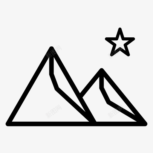 山自然天空图标svg_新图网 https://ixintu.com 冬天 天空 旅行 标志 自然