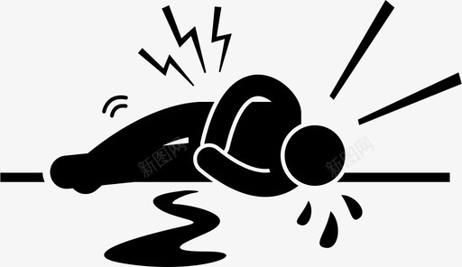 受伤流血死亡图标svg_新图网 https://ixintu.com 事件和发生 刺伤 受伤 死亡 流血 灾难 疼痛