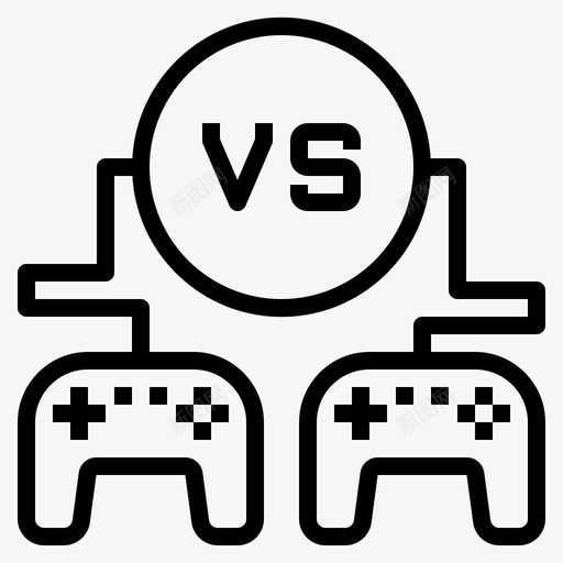 电子游戏游戏控制器7线性图标svg_新图网 https://ixintu.com 控制器 游戏 电子游戏 线性