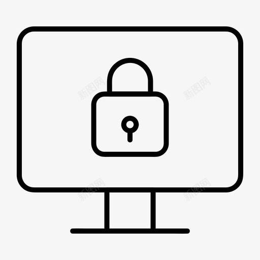 电脑锁密码保护图标svg_新图网 https://ixintu.com 保护 安全 密码 电脑