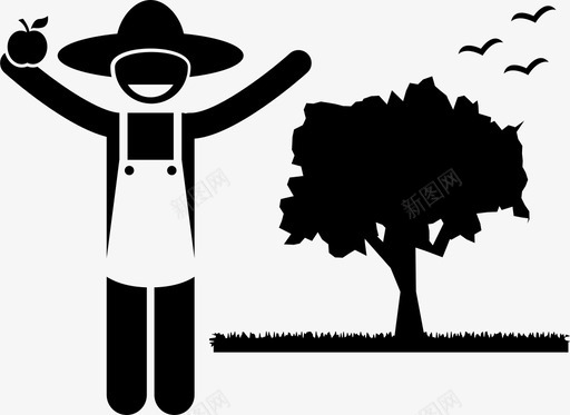 苹果农场农民水果图标svg_新图网 https://ixintu.com 农场 农民 有机 树木 水果 苹果 食品