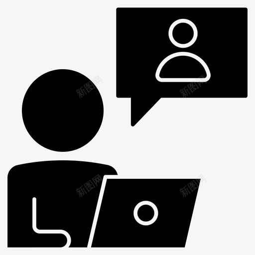 视频通话实时聊天在线会议图标svg_新图网 https://ixintu.com 业务 会议 在线 字形 实时 对话 工作 聊天 视频 视频通信 通话