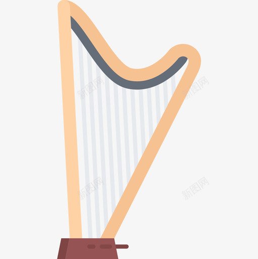 竖琴音乐91平调图标svg_新图网 https://ixintu.com 平调 竖琴 音乐