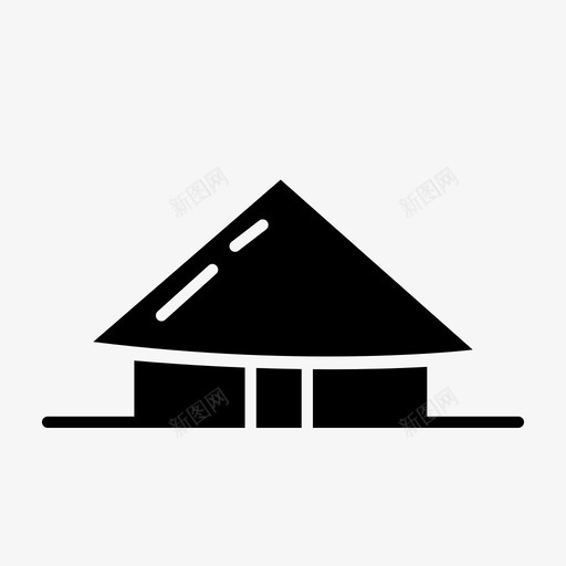 草屋海滩岛屿图标svg_新图网 https://ixintu.com 假期 图标 夏季 实心 岛屿 海滩 草屋 集合