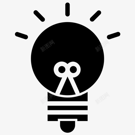 想法灯泡思维图标svg_新图网 https://ixintu.com 全球 商业 字形 思维 想法 灯泡 风格
