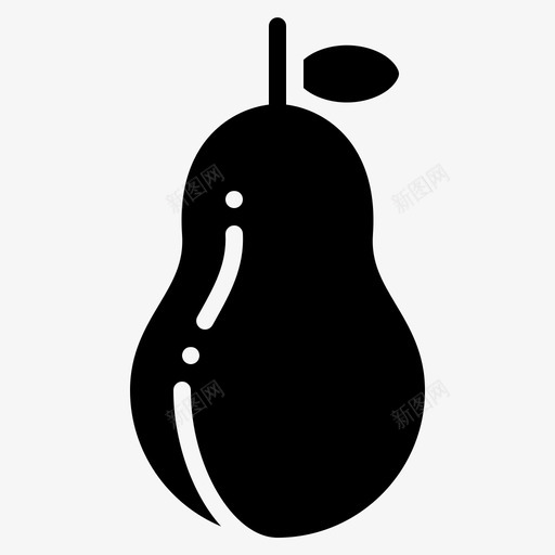 梨食品水果图标svg_新图网 https://ixintu.com 健康 有机 梨 水果 食品