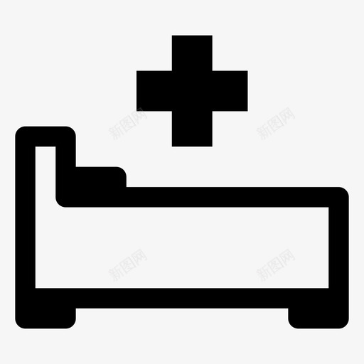 病床医院诊所病号图标svg_新图网 https://ixintu.com 治疗 病号 病床医院 粗体用户界面图标 诊所