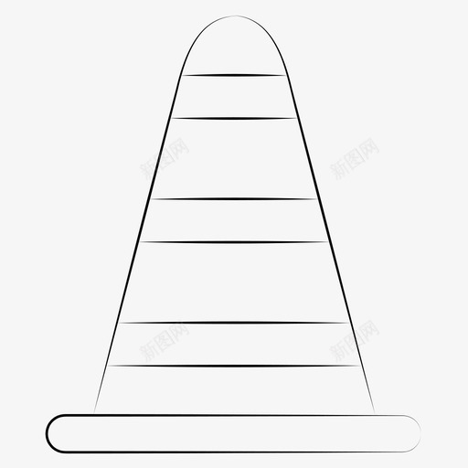 交通锥手绘结构图标svg_新图网 https://ixintu.com 交通 手绘 结构
