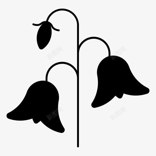 蓝铃花风铃花花图标svg_新图网 https://ixintu.com 蓝铃 风铃