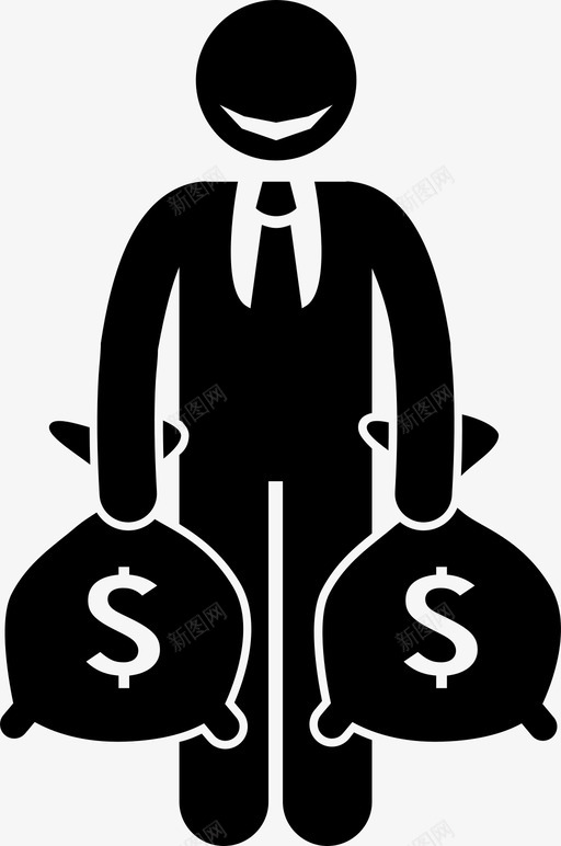 恶商携款贪财违法图标svg_新图网 https://ixintu.com 恶商 携款 政客 洗钱 贪心图片 贪财 违法 非法
