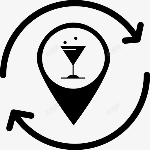 酒吧饮料玻璃杯图标svg_新图网 https://ixintu.com 地图 地图插针v6 大头针 玻璃杯 酒吧 饮料