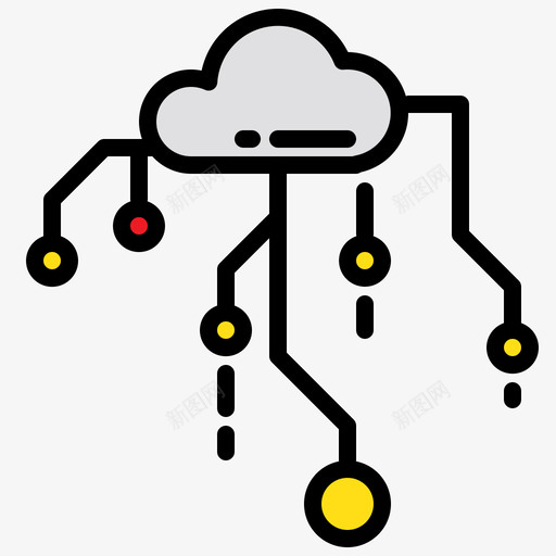 云网络ai8线颜色图标svg_新图网 https://ixintu.com ai8 云网络 线颜色