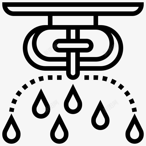 洒水器救援6线性图标svg_新图网 https://ixintu.com 救援 洒水器 线性