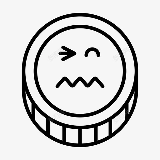 硬币表情脸图标svg_新图网 https://ixintu.com 担心 硬币 表情 象征