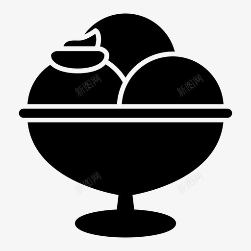 冰淇淋圣代甜点水果图标svg_新图网 https://ixintu.com 冰淇淋 圣代 夏天 水果 甜点 糖果