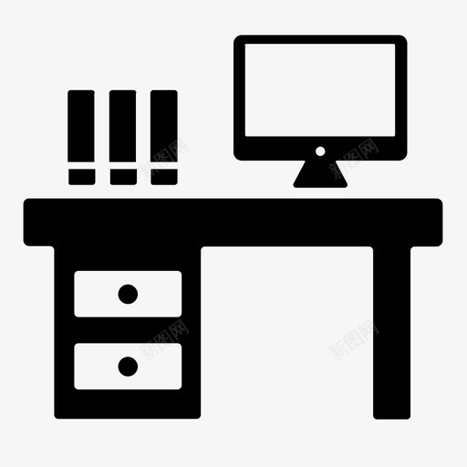 办公桌工作场所商务和办公室图标集1svg_新图网 https://ixintu.com 办公室 办公桌 商务 图标 场所 工作 工作场
