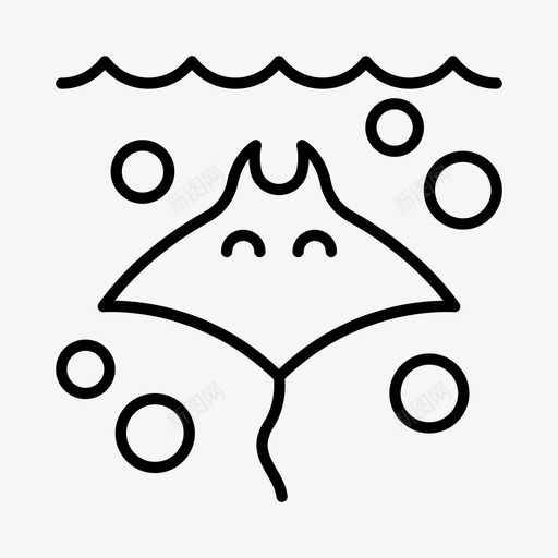 黄貂鱼海洋生物航海图标svg_新图网 https://ixintu.com 海军 海洋 海洋生物 航海 黄貂鱼