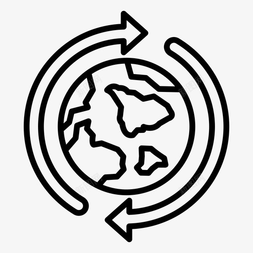 地球全球星球图标svg_新图网 https://ixintu.com 世界 全球 再循环 回收 地球 星球 环境