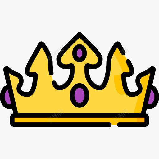 皇冠中世纪51线性颜色图标svg_新图网 https://ixintu.com 中世纪51 皇冠 线性颜色