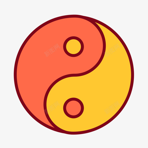 八卦太极svg_新图网 https://ixintu.com 八卦 八卦太极 可爱 圆润 多色 太极 黄色八卦
